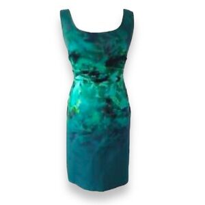 Elise Tahari green and blue ombré dress